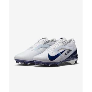 New Men’s 9.5 Nike Alpha Menace 4 Pro White Navy Cleats FD7037-104